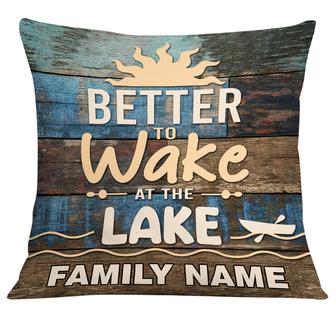 Personalized Gift for Lake Lovers, Wake At The Lake Pillow - Thegiftio