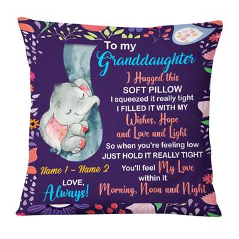 Personalized Mom Grandma Daughter Granddaughter Elephant Pillow - Thegiftio UK