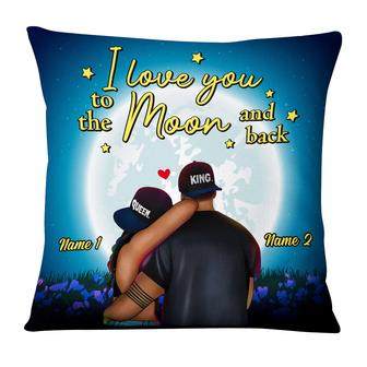 Personalized Valentine's Day, I Love You to the Moon and Back, Romantic couple, Love Couple Pillow - Thegiftio