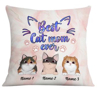 Personalized Cat Mom Gift for Mom, Best Cat Mom Pillow - Thegiftio