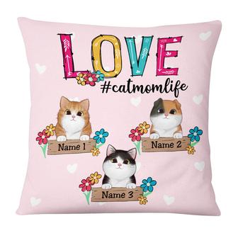 Personalized Gift For Cat Lovers, Cat Mom Love Pillow - Thegiftio