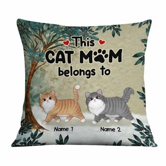 Personalized This Cat Mom Belongs To Pillow - Thegiftio