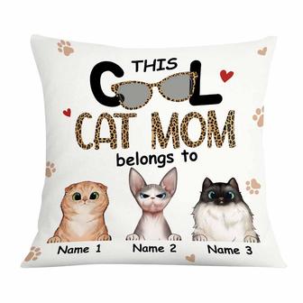 Personalized Cat Mom Gift For Mom, Leopard Best Cat Mom Pillow - Thegiftio