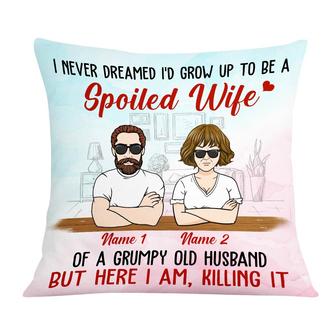 Personalized Old Couple Here I Am Pillow - Thegiftio UK