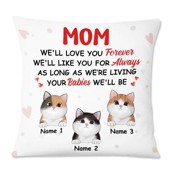 Personalized Cat Mom I Love You Pillow - Thegiftio