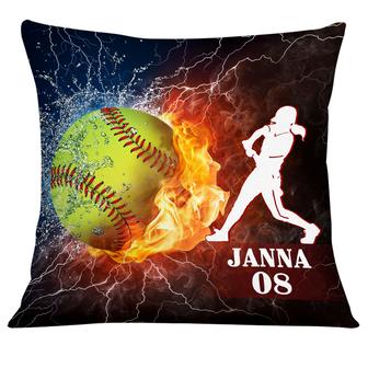 Personalized Gift For Softball Girl, Love Softball Pillow - Thegiftio UK