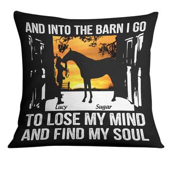 Personalized Horse Into The Barn I Go Pillow - Thegiftio UK