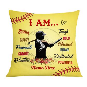 Personalized Softball Game Gifts, Softball Lover Gift, Love Softball Girl Pillow - Thegiftio UK