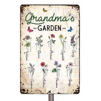 Personalized Garden Birth Flower Metal Sign for Grandma - Thegiftio UK