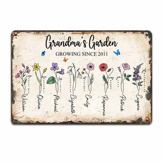 Personalized Garden Metal Sign for Grandma - Thegiftio UK