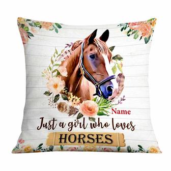 Personalized Just A Girl Who Loves Horse Pillow - Thegiftio