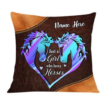 Personalized Horse Lovers Gifts, Girl Loves Horse Pillow - Thegiftio UK