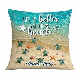 Personalized Life Is Better At The Beach Pillow - Thegiftio