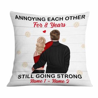Personalized Christmas Gift For Couples, Husband Wife Gift, Anniversary Gift, Annoying Each Other For Years Still Going Strong Pillow - Thegiftio
