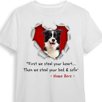 Personalized Dog Cat Photo Stealing Heart T Shirt - Thegiftio UK