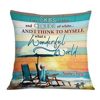 Personalized Beach Wonderful World Pillow - Thegiftio