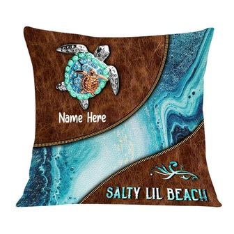 Personalized Beach Lover Present, Beach Turtle Pillow - Thegiftio