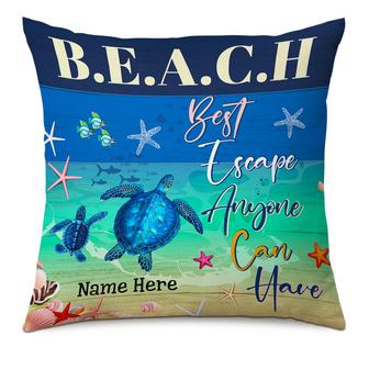 Personalized Beach Life Gifts, Best Friends Gift, Beach Vibes Gift, Girls Vacation Trip, Beach Best Escape Pillow - Thegiftio