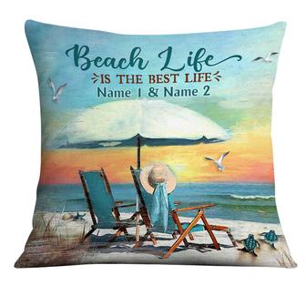 Personalized Beach Lovers Gifts, Beach Life Pillow - Thegiftio UK