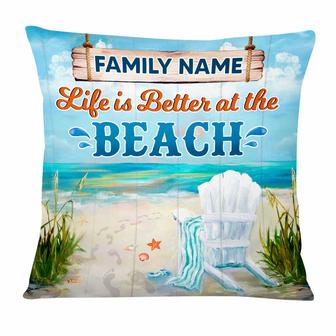 Personalized Life At The Beach Pillow - Thegiftio