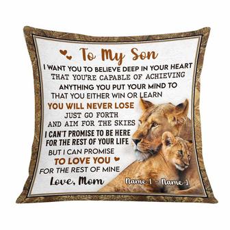 Personalized My Son Grandson Lion Pillow - Thegiftio UK
