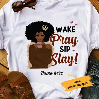 Personalized BWA Coffee Wake Pray Sip T Shirt - Thegiftio UK