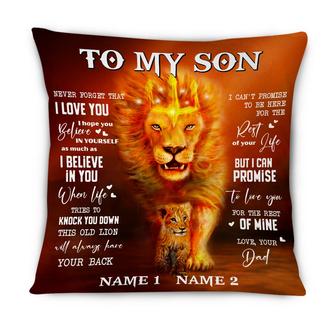 Personalized Dad Grandpa To Son Grandson Lion Pillow - Thegiftio UK