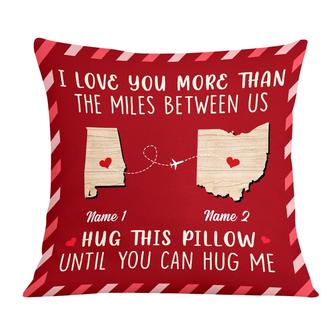 Personalized Valentine Couple Long Distance Hug Pillow - Thegiftio