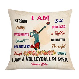 Personalized Playing Volley Girls Sport Game Lover Coach Present, Play Training Practice, Love Volleyball Pillow - Thegiftio