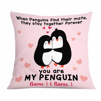 Personalized Valentine gift,Love Keepsake, Valentine Couple Penguin, You Are My Penguin Pillow - Thegiftio