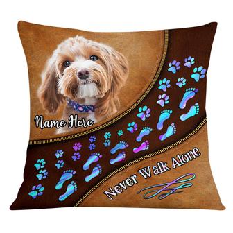 Personalized Dog Photo Never Walk Alone Pillow - Thegiftio UK