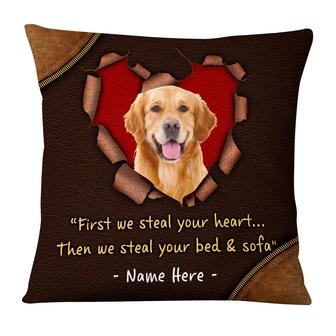 Personalized Dog Photo Steal Your Heart Pillow - Thegiftio UK