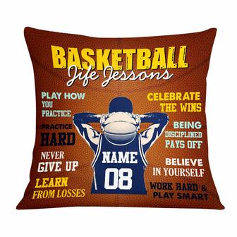 Personalized Love Basketball Player Life Lessons Pillow - Thegiftio