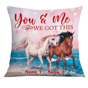 Personalized Valentine Gift, Husband And Wife, Couple Love Horse Pillow - Thegiftio