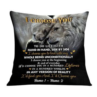 Personalized Couple Love Lion Pillow - Thegiftio UK