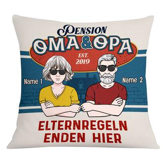 Personalized Grandma Grandpa German Oma Opa Pillow - Thegiftio UK