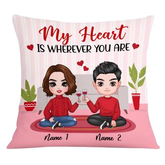 Personalized Couple Icon My Heart Pillow - Thegiftio UK
