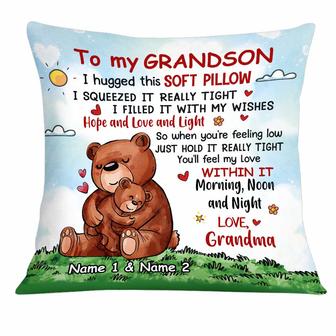 Personalized Bear Mom Grandma To Daughter Granddaughter Son Grandson Hug This Pillow - Thegiftio
