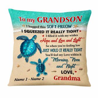 Personalized Turtle Mom Grandma Dad Grandpa To Daughter Granddaughter Son Grandson Hug This Pillow - Thegiftio