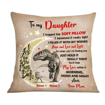 Personalized Hug This Mom Grandma Granddaughter Daughter Dad Grandpa Son GrandsonDinosaur Pillow - Thegiftio