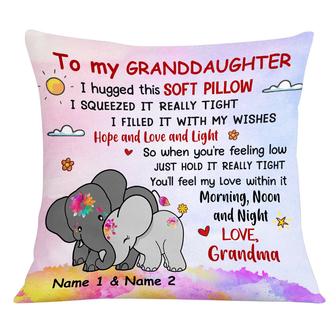 Personalized Mom Grandma Daughter Granddaughter Elephant Hug This Pillow - Thegiftio UK