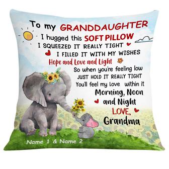 Personalized Mom Grandma Daughter Granddaughter Elephant Hug This Pillow - Thegiftio UK