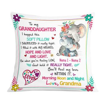 Personalized Elephant Mom Grandma Daughter Granddaughter Hug This Pillow - Thegiftio UK