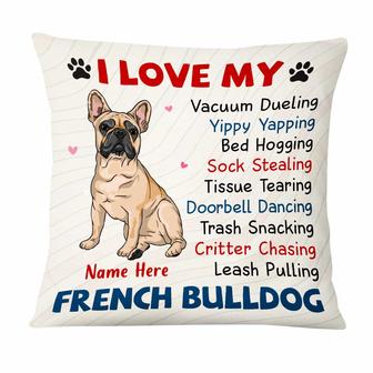 Personalized French Bulldog Mom Gift, Dog I Love My Frenchie Pillow - Thegiftio UK