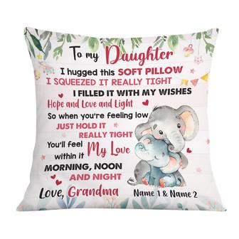 Personalized Elephant Mom Grandma Daughter Granddaughter Hug This Pillow - Thegiftio UK