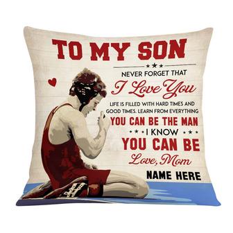 Personalized Wrestling Dad Grandpa Mom Grandma To Son Grandson Pillow - Thegiftio