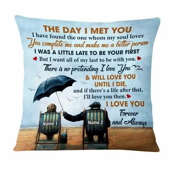 Personalized Old Couple The Day I Met You Pillow - Thegiftio UK