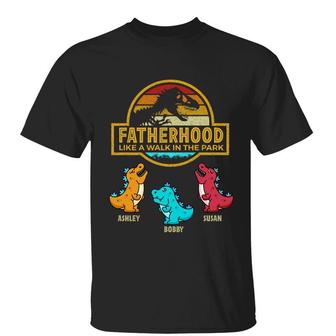 Fatherhood Retro Walk In The Park Custom Shirt - For Dad - Thegiftio UK