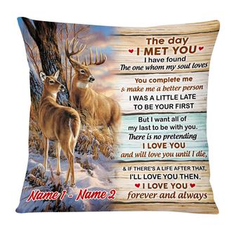 Personalized Couple The Day Deer Pillow - Thegiftio UK