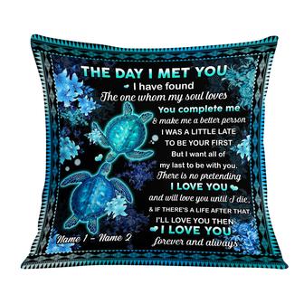 Personalized Couple The Day Turtle Pillow - Thegiftio UK